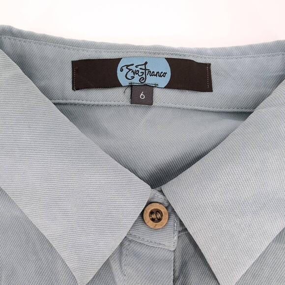 Anthropologie SAMPLE PIECE Eva Franco Pale Blue Women's Blouse Top - Size 6 NWOT - Picture 4 of 13